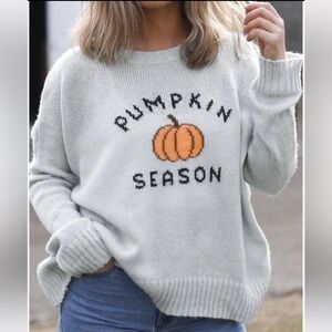 Wooden Ships Pumpkin Season White Sweater